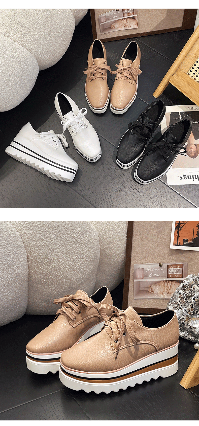 Platform Sneakers slip on Soft Women Chunky Sneakersz