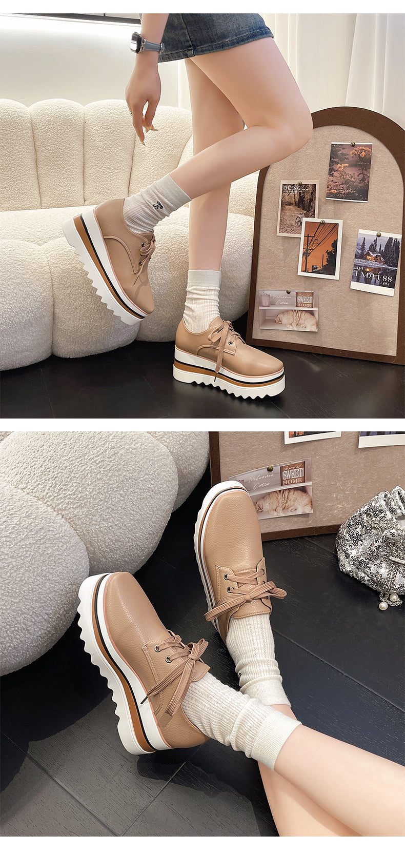 Platform Sneakers slip on Soft Women Chunky Sneakersz